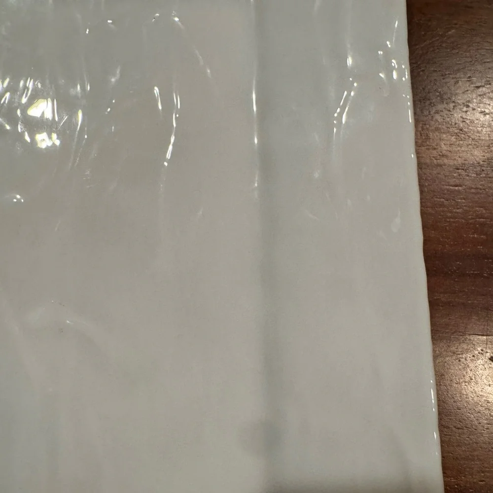 Textured Glass Tray - White